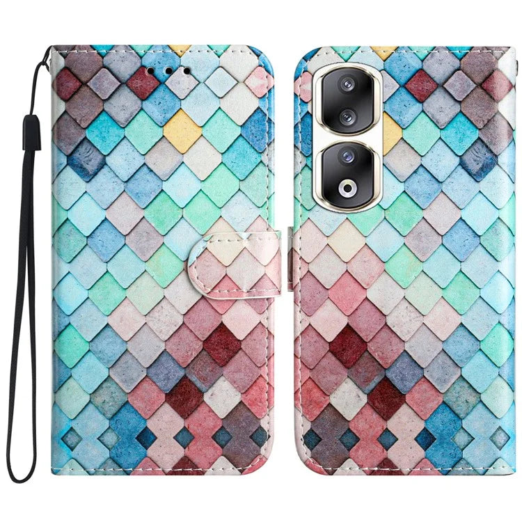 For Honor 90 Pro Case Pattern Printing Phone Cover with Stand Wallet