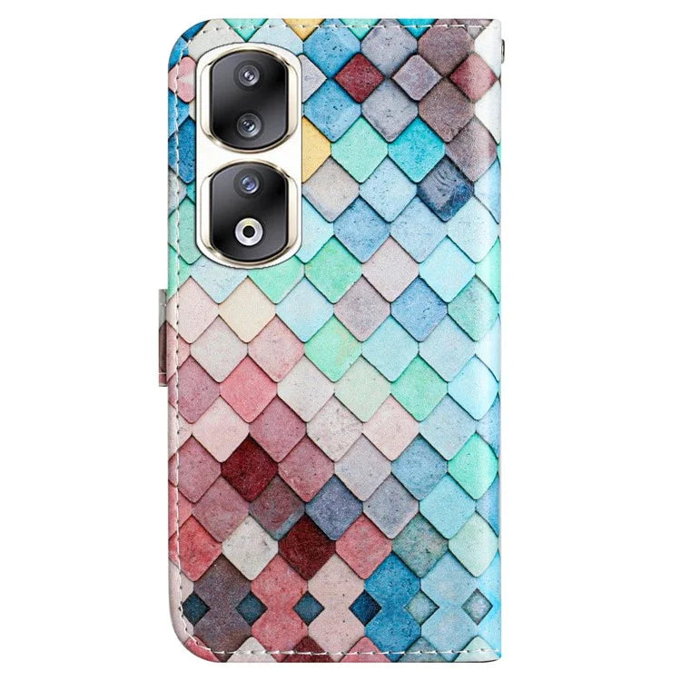 For Honor 90 Pro Case Pattern Printing Phone Cover with Stand Wallet