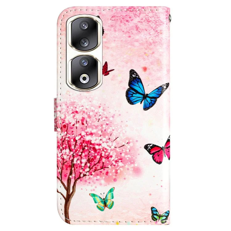 For Honor 90 Pro Case Pattern Printing Phone Cover with Stand Wallet