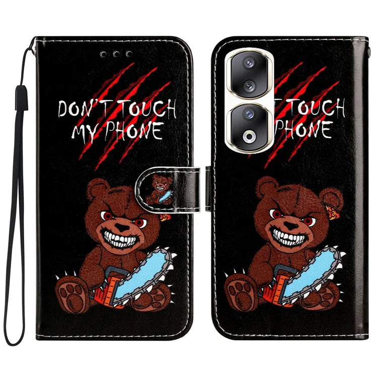 For Honor 90 Pro Case Pattern Printing Phone Cover with Stand Wallet