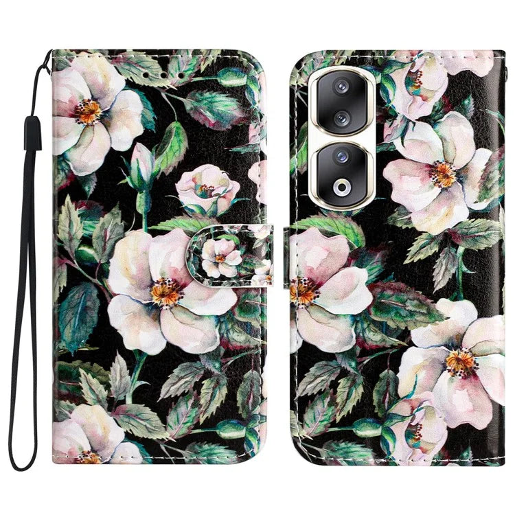 For Honor 90 Pro Case Pattern Printing Phone Cover with Stand Wallet
