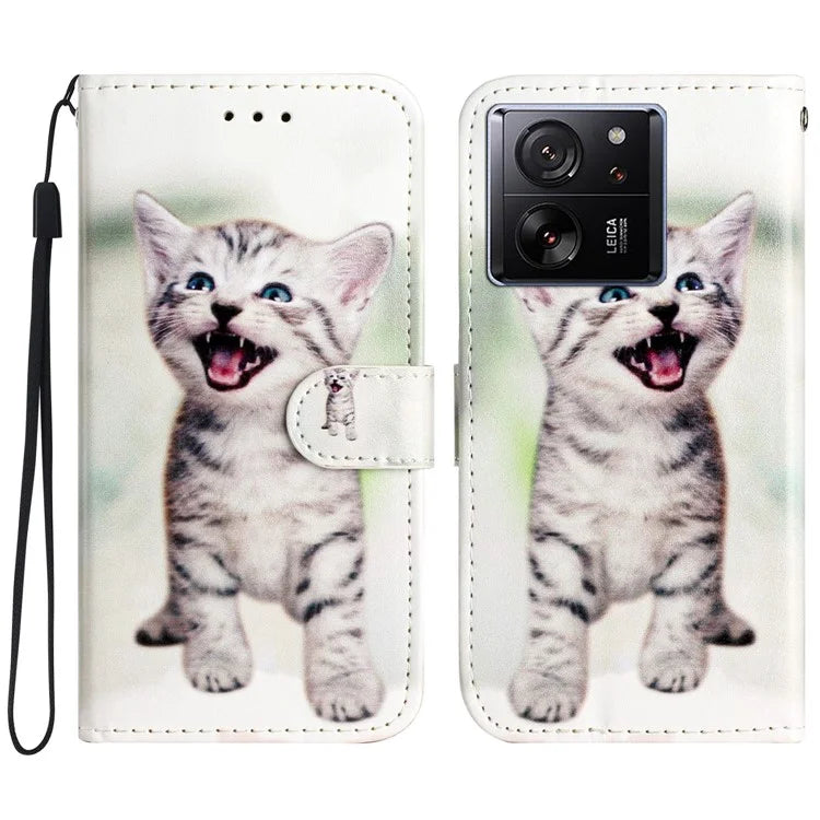 For Xiaomi 13T / 13T Pro / Redmi K60 Ultra Case Pattern Printing Leather Wallet Phone Cover