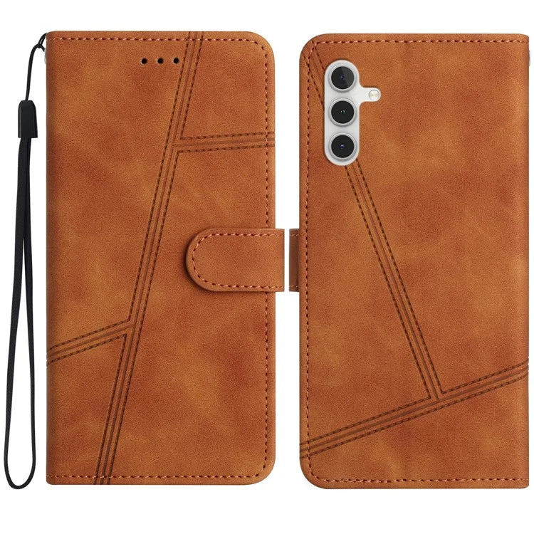 For Samsung Galaxy A05s 4G Case Wallet Stand Line Decor Leather Phone Cover