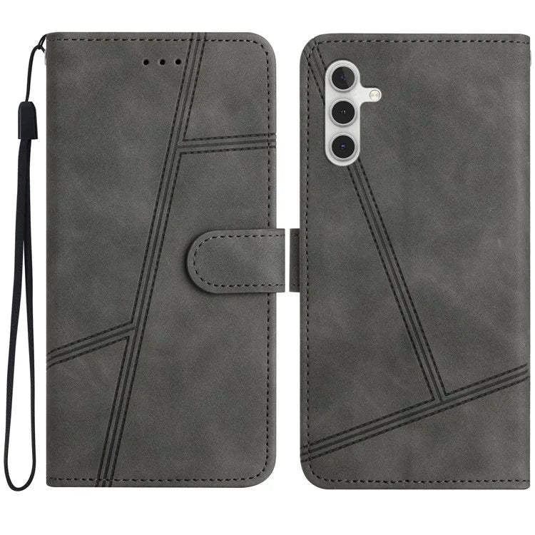 For Samsung Galaxy A05s 4G Case Wallet Stand Line Decor Leather Phone Cover