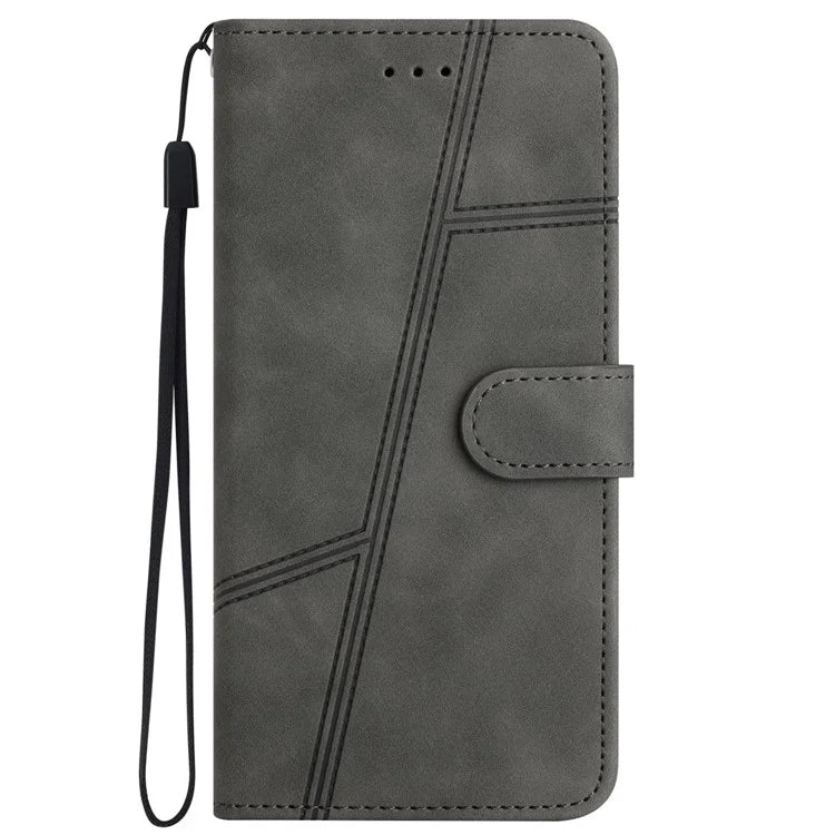 For Samsung Galaxy A05s 4G Case Wallet Stand Line Decor Leather Phone Cover