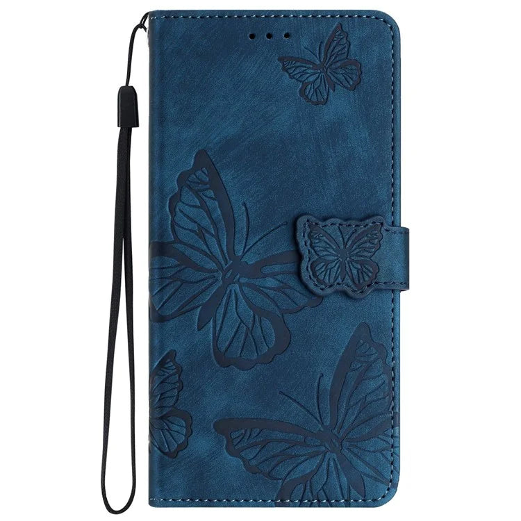 For Honor 90 Pro Leather Phone Case Butterfly Imprinted Wallet Flip Cover