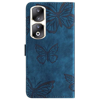 For Honor 90 Pro Leather Phone Case Butterfly Imprinted Wallet Flip Cover