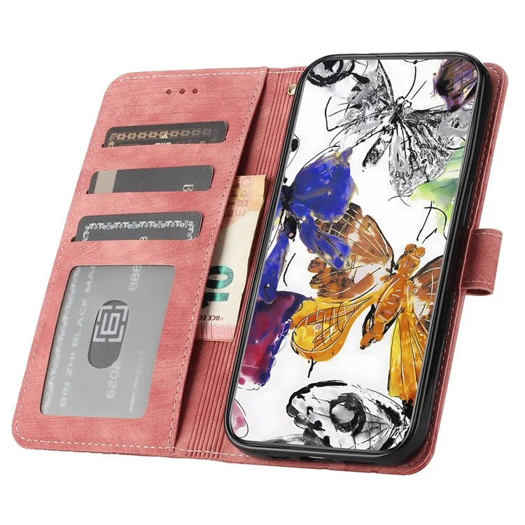 For Honor 90 Pro Leather Phone Case Butterfly Imprinted Wallet Flip Cover