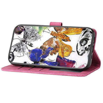 For Honor 90 Pro Leather Phone Case Butterfly Imprinted Wallet Flip Cover
