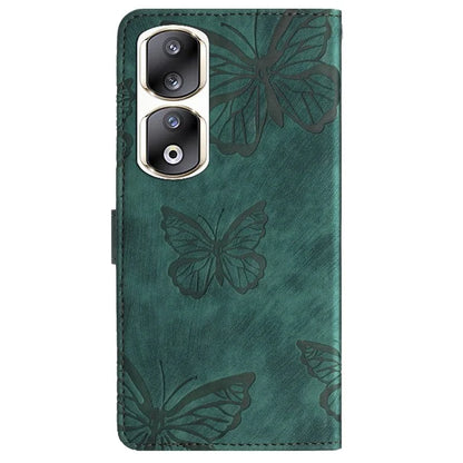 For Honor 90 Pro Leather Phone Case Butterfly Imprinted Wallet Flip Cover
