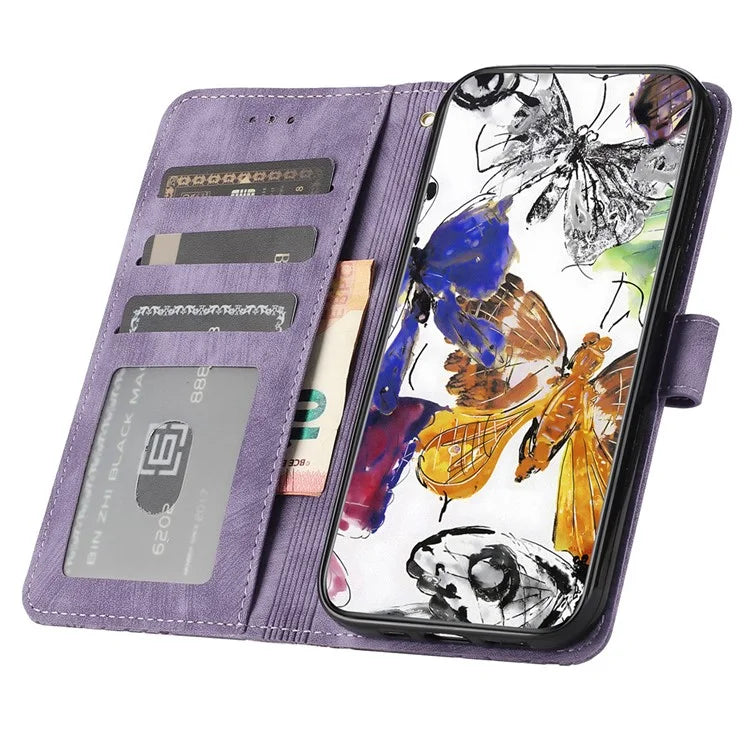 For Honor 90 Pro Leather Phone Case Butterfly Imprinted Wallet Flip Cover