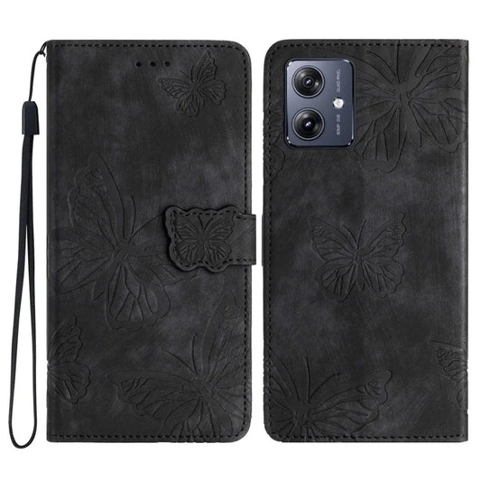 For Motorola Moto G54 5G Wallet Case Butterfly Imprinted Leather Flip Phone Cover