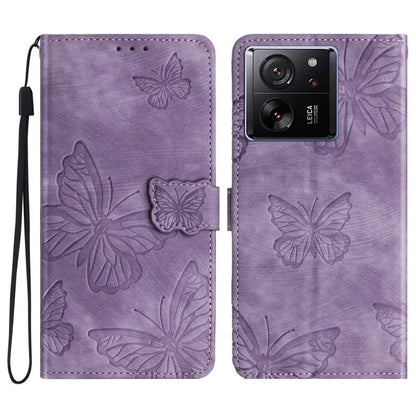 For Xiaomi 13T / 13T Pro / Redmi K60 Ultra Case PU Leather Butterfly Imprinted Phone Cover