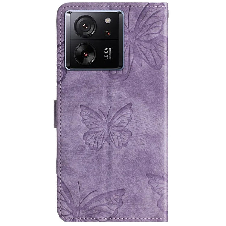 For Xiaomi 13T / 13T Pro / Redmi K60 Ultra Case PU Leather Butterfly Imprinted Phone Cover