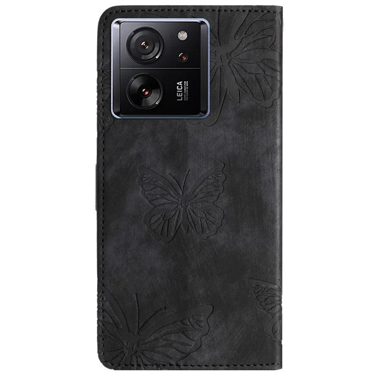 For Xiaomi 13T / 13T Pro / Redmi K60 Ultra Case PU Leather Butterfly Imprinted Phone Cover
