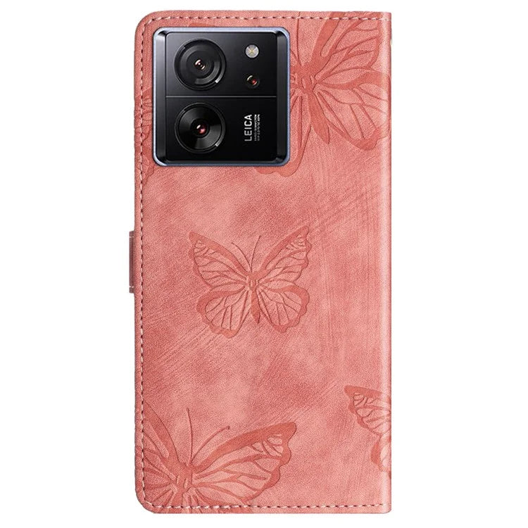 For Xiaomi 13T / 13T Pro / Redmi K60 Ultra Case PU Leather Butterfly Imprinted Phone Cover