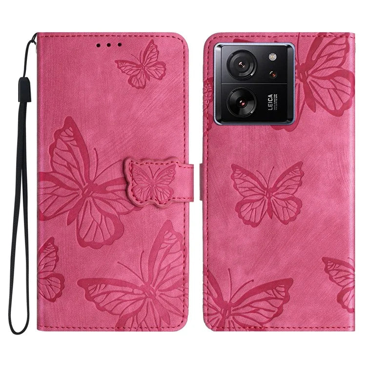 For Xiaomi 13T / 13T Pro / Redmi K60 Ultra Case PU Leather Butterfly Imprinted Phone Cover