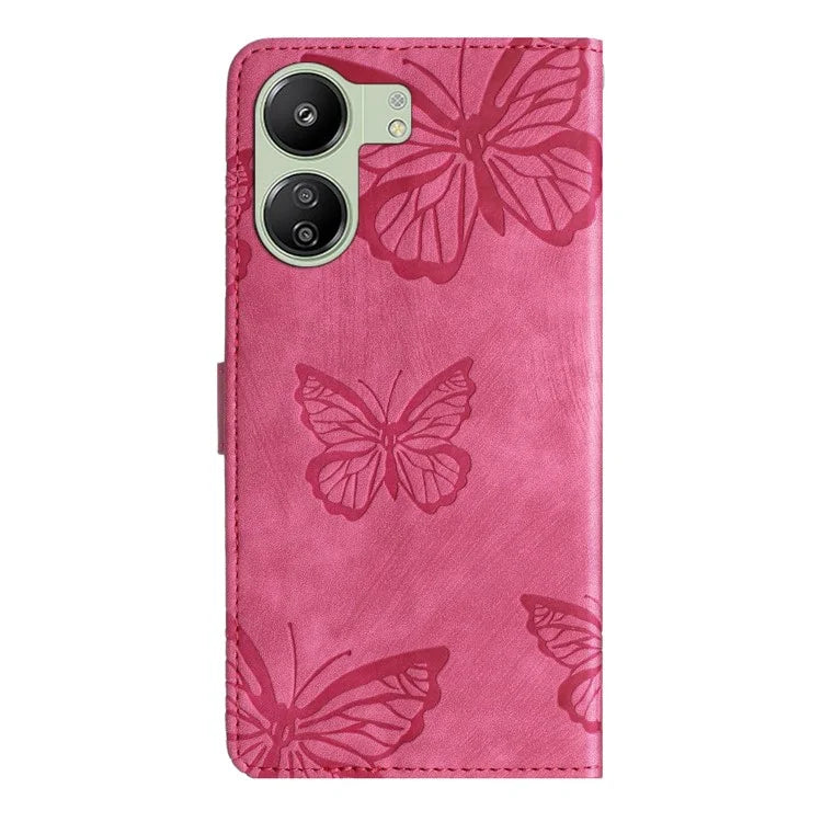For Xiaomi Redmi 13C 4G / Poco C65 4G Case Butterfly Imprinted Skin-touch Phone Cover