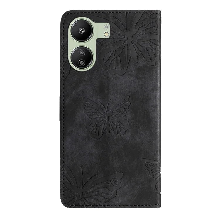 For Xiaomi Redmi 13C 4G / Poco C65 4G Case Butterfly Imprinted Skin-touch Phone Cover