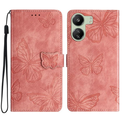 For Xiaomi Redmi 13C 4G / Poco C65 4G Case Butterfly Imprinted Skin-touch Phone Cover