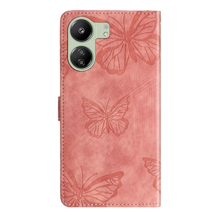 For Xiaomi Redmi 13C 4G / Poco C65 4G Case Butterfly Imprinted Skin-touch Phone Cover