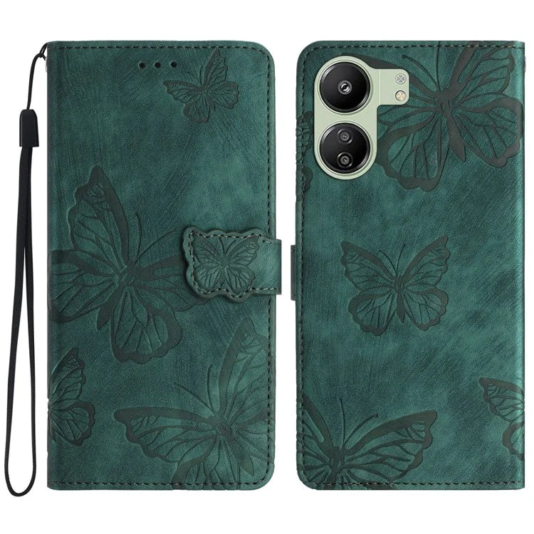 For Xiaomi Redmi 13C 4G / Poco C65 4G Case Butterfly Imprinted Skin-touch Phone Cover
