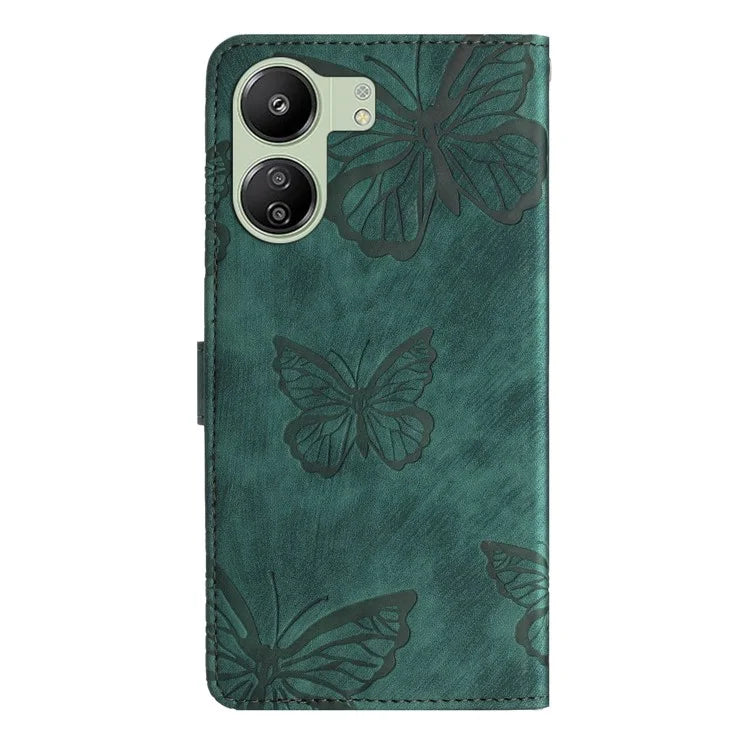 For Xiaomi Redmi 13C 4G / Poco C65 4G Case Butterfly Imprinted Skin-touch Phone Cover