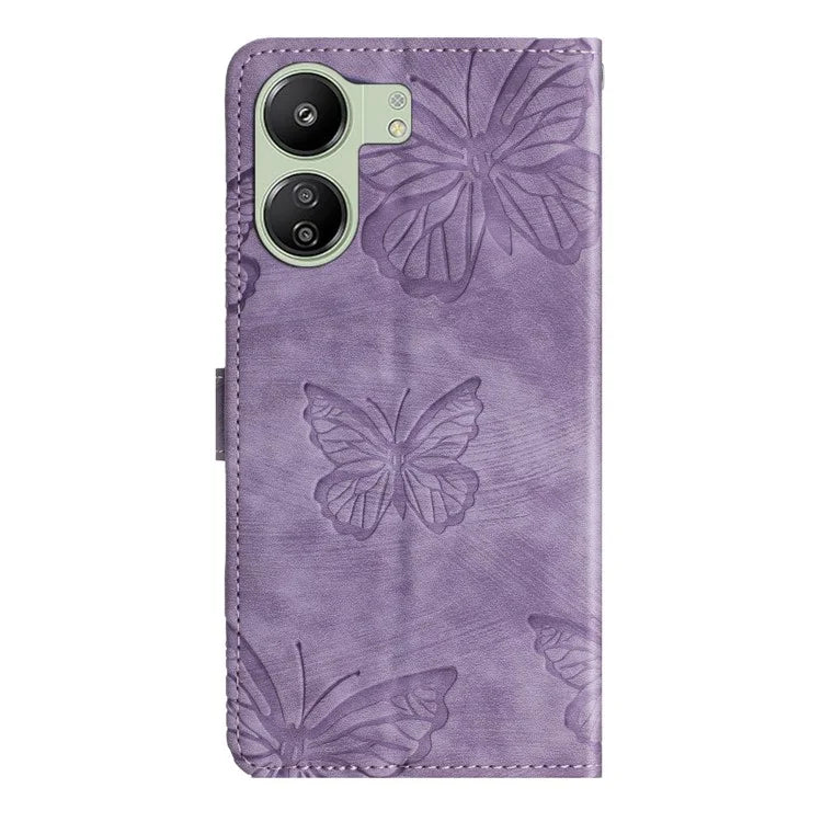 For Xiaomi Redmi 13C 4G / Poco C65 4G Case Butterfly Imprinted Skin-touch Phone Cover