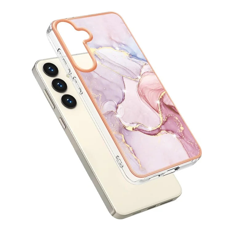 YB IMD Series-2 For Samsung Galaxy S24+ TPU Phone Case Marble Pattern Shockproof Cover