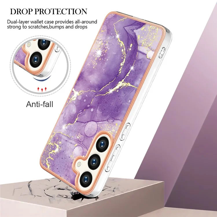YB IMD Series-2 For Samsung Galaxy S24+ TPU Phone Case Marble Pattern Shockproof Cover
