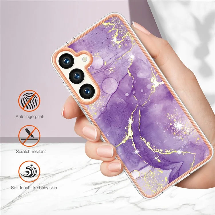 YB IMD Series-2 For Samsung Galaxy S24+ TPU Phone Case Marble Pattern Shockproof Cover