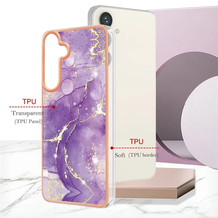 YB IMD Series-2 For Samsung Galaxy S24+ TPU Phone Case Marble Pattern Shockproof Cover