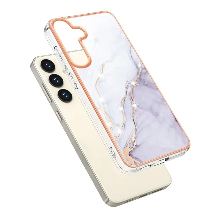 YB IMD Series-2 For Samsung Galaxy S24+ TPU Phone Case Marble Pattern Shockproof Cover