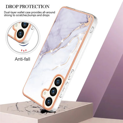 YB IMD Series-2 For Samsung Galaxy S24+ TPU Phone Case Marble Pattern Shockproof Cover