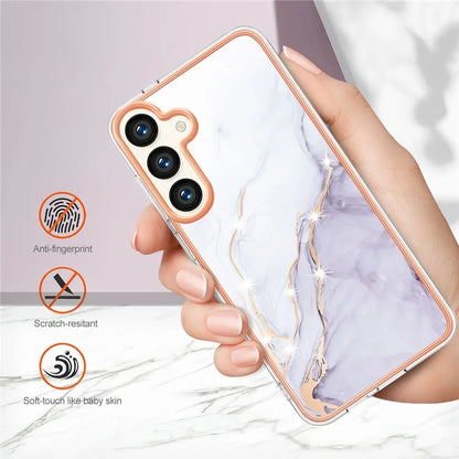 YB IMD Series-2 For Samsung Galaxy S24+ TPU Phone Case Marble Pattern Shockproof Cover