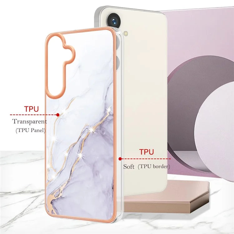 YB IMD Series-2 For Samsung Galaxy S24+ TPU Phone Case Marble Pattern Shockproof Cover