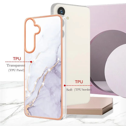 YB IMD Series-2 For Samsung Galaxy S24+ TPU Phone Case Marble Pattern Shockproof Cover
