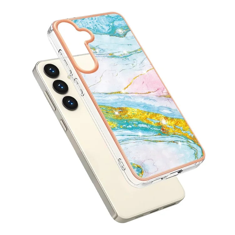 YB IMD Series-2 For Samsung Galaxy S24+ TPU Phone Case Marble Pattern Shockproof Cover