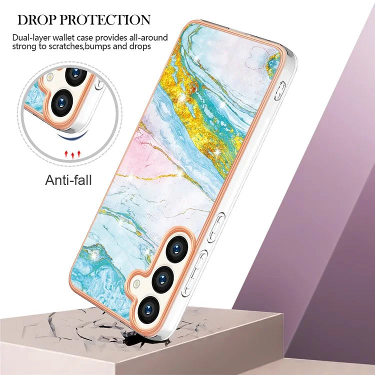 YB IMD Series-2 For Samsung Galaxy S24+ TPU Phone Case Marble Pattern Shockproof Cover