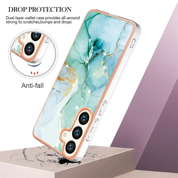 YB IMD Series-2 For Samsung Galaxy S24+ TPU Phone Case Marble Pattern Shockproof Cover