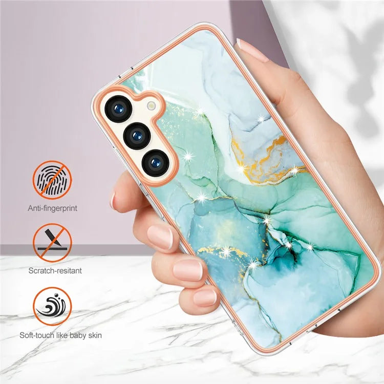 YB IMD Series-2 For Samsung Galaxy S24+ TPU Phone Case Marble Pattern Shockproof Cover