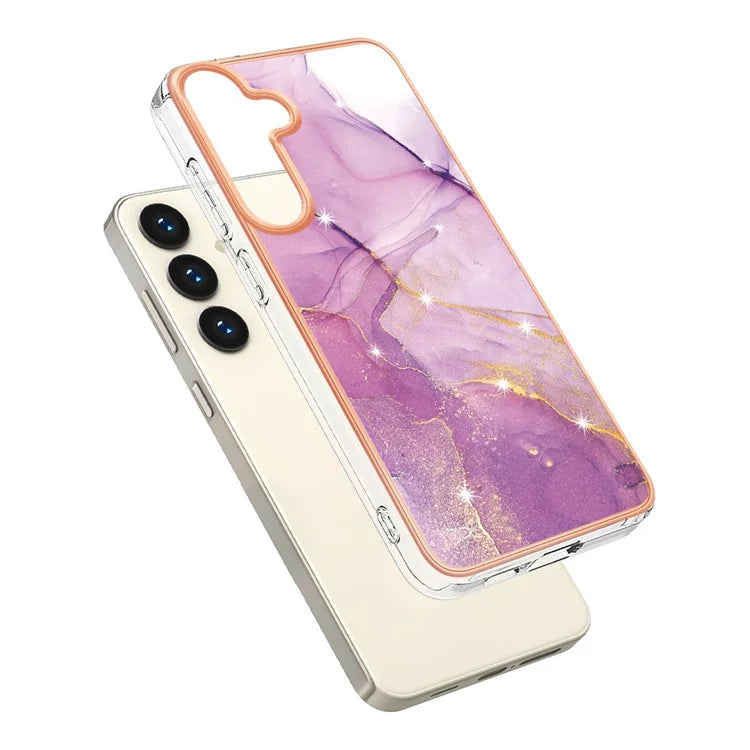YB IMD Series-2 For Samsung Galaxy S24+ TPU Phone Case Marble Pattern Shockproof Cover