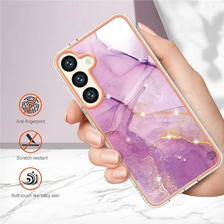 YB IMD Series-2 For Samsung Galaxy S24+ TPU Phone Case Marble Pattern Shockproof Cover