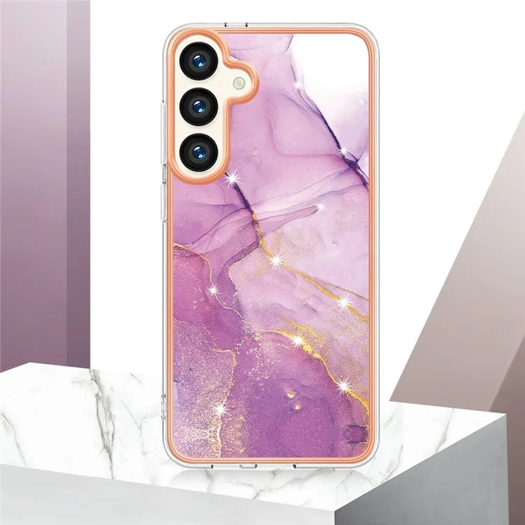 YB IMD Series-2 For Samsung Galaxy S24+ TPU Phone Case Marble Pattern Shockproof Cover