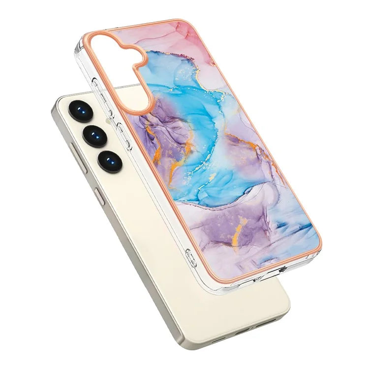 YB IMD Series-1 For Samsung Galaxy S24 Phone Case Pattern TPU Plating Cover