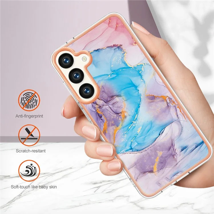 YB IMD Series-1 For Samsung Galaxy S24 Phone Case Pattern TPU Plating Cover