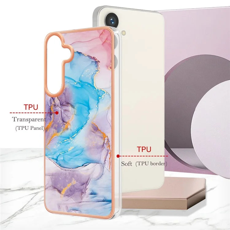 YB IMD Series-1 For Samsung Galaxy S24 Phone Case Pattern TPU Plating Cover