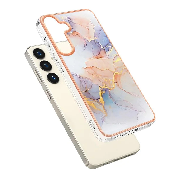 YB IMD Series-1 For Samsung Galaxy S24 Phone Case Pattern TPU Plating Cover