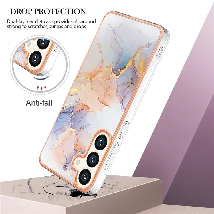YB IMD Series-1 For Samsung Galaxy S24 Phone Case Pattern TPU Plating Cover