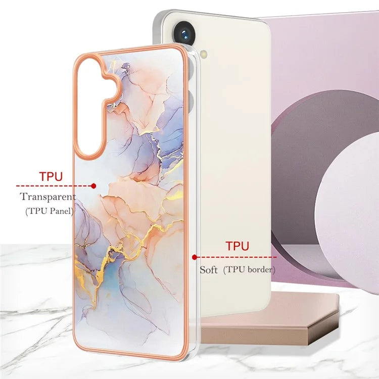 YB IMD Series-1 For Samsung Galaxy S24 Phone Case Pattern TPU Plating Cover
